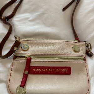 Marc by Marc Jacobs Cream and Red Crossbody Bag
